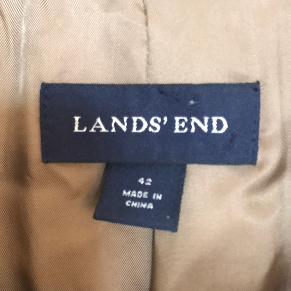 Lands’ End Men’s Tan Wool Overcoat Duster Size 42 - Picture 7 of 8